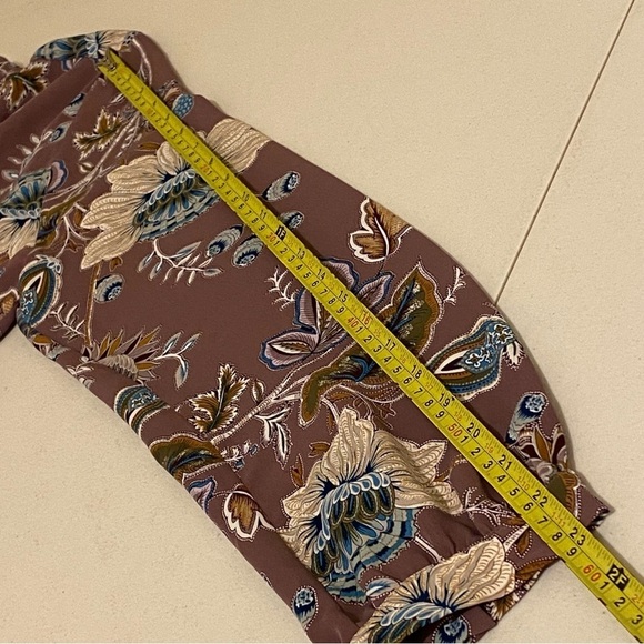 Chicos Shirt Womens Size 1 (S) Ruffle Front Button Up Blouse Rose Floral Top - Picture 10 of 11